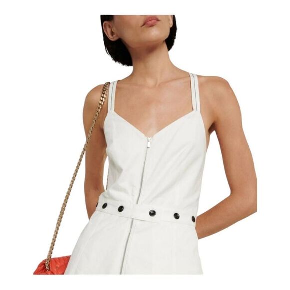 Proenza Schouler White Label Linen Front Zip Button Midi Dress Women’s Size 2 - Picture 3 of 15